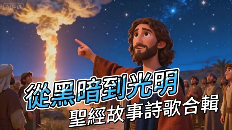 敬拜詩歌合輯《從黑暗到光明》封面，17 首聖經故事詩歌從創世記唱到出埃及